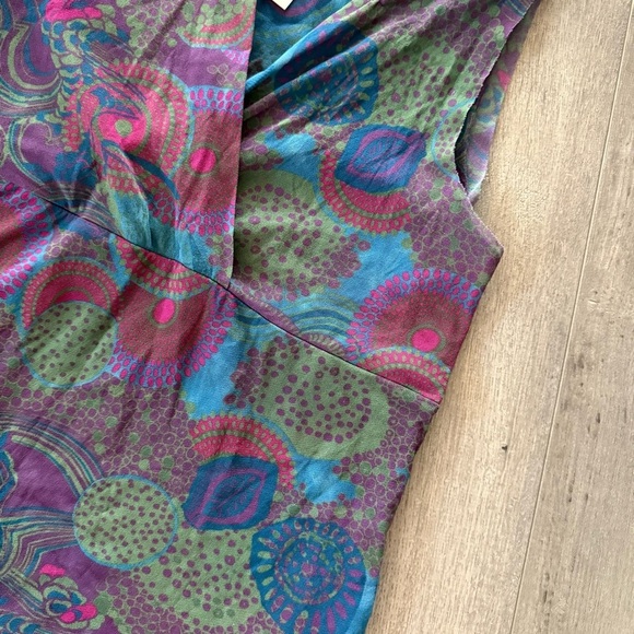 Anthropologie Daisy & Clover Boho Colorful V Neck Blouse - Picture 2 of 5